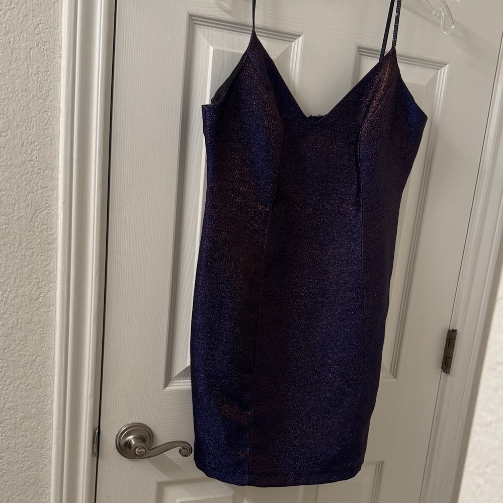Topshop Shimmering Purple Mini Dress